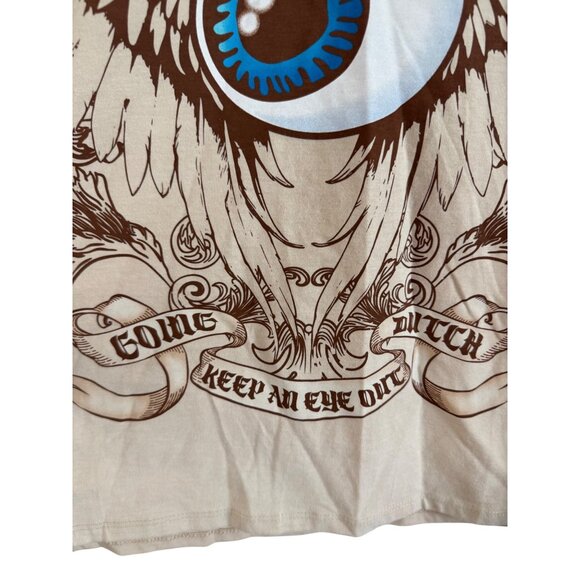 Von Dutch Graphic Tee Medium Beige Winged Eye Cotton Blend - Picture 2 of 6